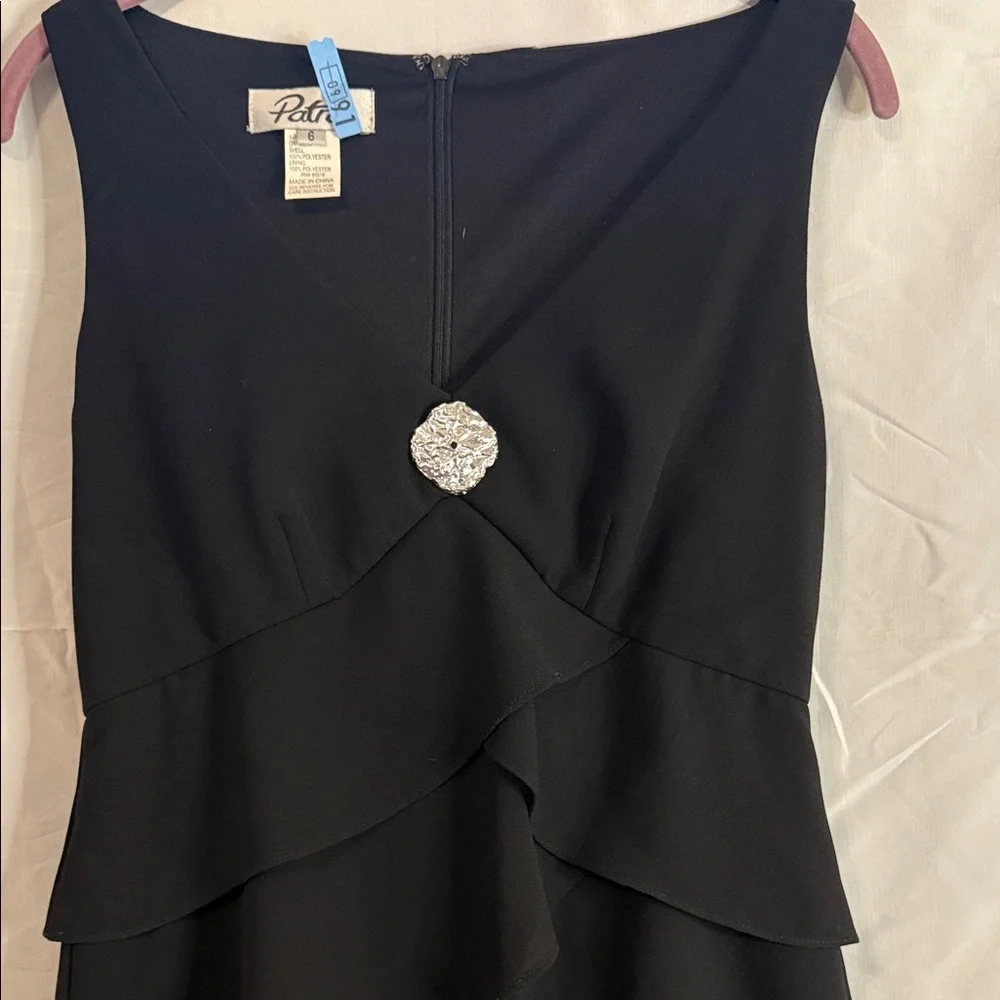 Patra Black Tiered Ruffle Cocktail Dress – Size 6 - Picture 2 of 8